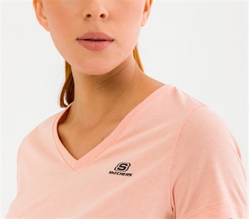 Skechers Graphic Tee's M Olk Basic V Neck Kadın Tişört
