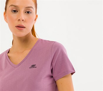 Skechers Graphic Tee's M Olk Basic V Neck Kadın Tişört